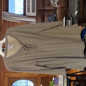 Taupe Real Comfort by Chadwicks Linen tunic.  Size L.  55% linen and 45% rayon.